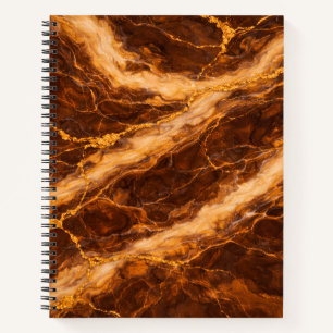 Cuaderno Mármol de Mantequilla de Cacahuete con Venas de Or