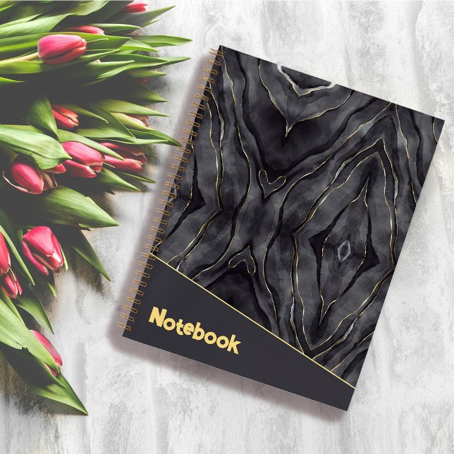 Cuaderno Mármol de oro gris personalizado (Subido por el creador)