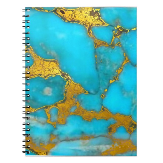Cuaderno Mármol de oro turquesa (Frente)