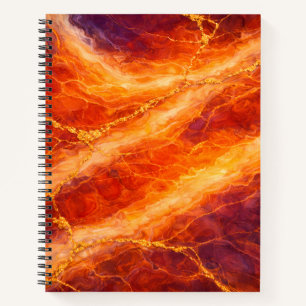 Cuaderno Mármol de puesta de sol con vetas de oro