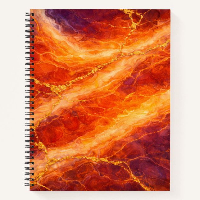 Cuaderno Mármol de puesta de sol con vetas de oro (Anverso)