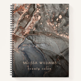 Cuaderno Mármol de tinta gris oro rosa 