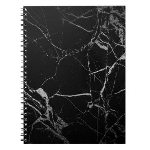 Cuaderno Mármol de vena negra y plateada