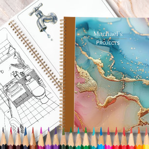 Cuaderno Mármol dorado de lujo personalizado Proyecto impor