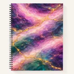 Cuaderno Mármol encantado con vetas de oro
