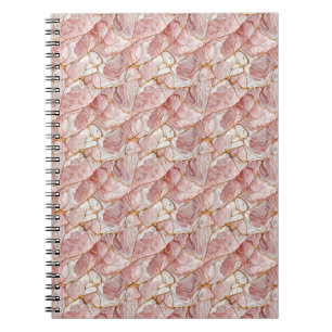 Cuaderno Mármol Estético Elegante de Vidrio Dorado Rosa Bla