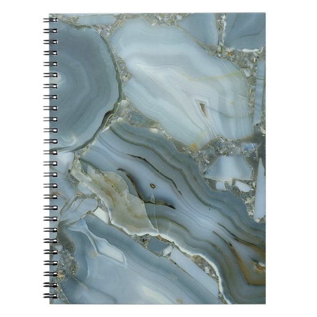 Cuaderno Mármol gris azul con vena de oro (Frente)