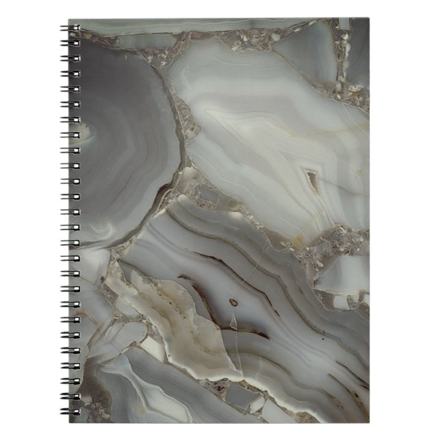 Cuaderno Mármol Gris con Vena Dorada (Frente)