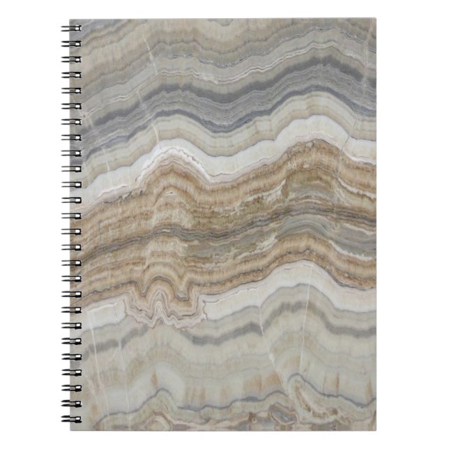 Cuaderno mármol gris marrón escandinavo minimalista (Frente)