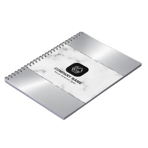 Cuaderno Mármol gris y plata metálica Textura