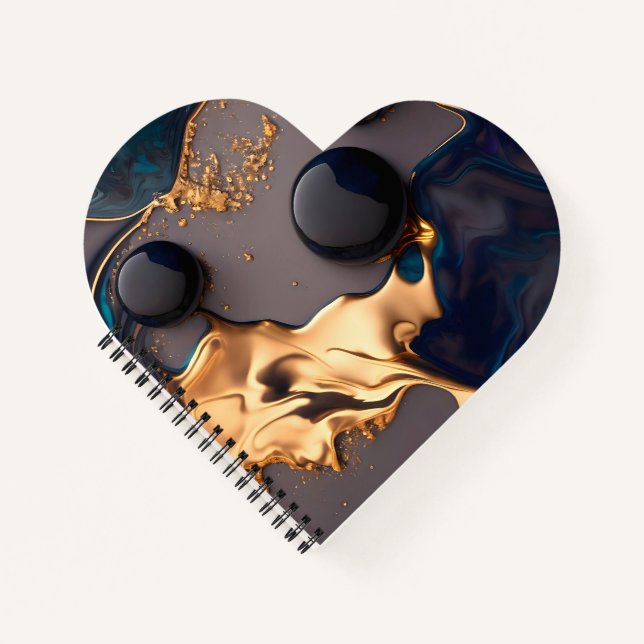 Cuaderno Mármol Líquido Dorado Medianoche (Anverso)