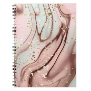 Cuaderno Mármol líquido: fondo abstracto, purpurina dorado