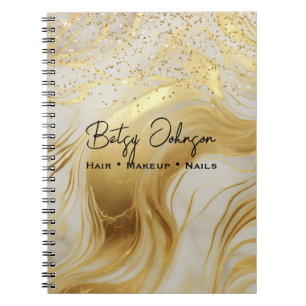 Cuaderno Mármol marfil de lujo y brillo dorado