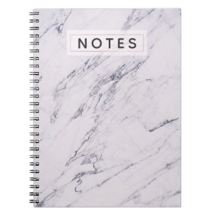 Cuaderno Mármol Moderno Gris Blanco Elegante Chic Personali