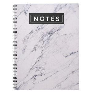 Cuaderno Mármol Moderno Gris Blanco Negro Chic Personalizad