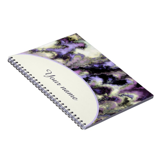 Cuaderno Mármol morado personalizado (Lado Derecho)