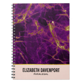 Cuaderno Mármol morado y dorado moderno