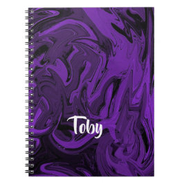 Cuaderno Mármol morado y negro pulido