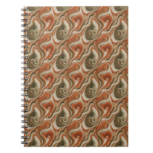 Cuaderno Mármol Naranja Verde Beige (Frente)