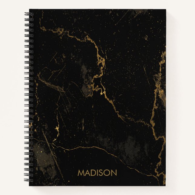 Cuaderno Mármol negro dorado (Anverso)