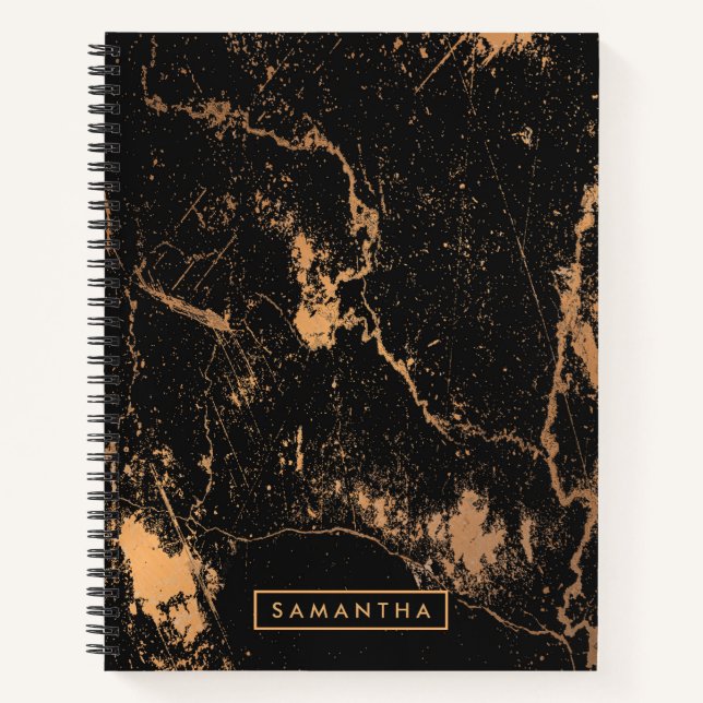 Cuaderno Mármol negro y dorado (Anverso)