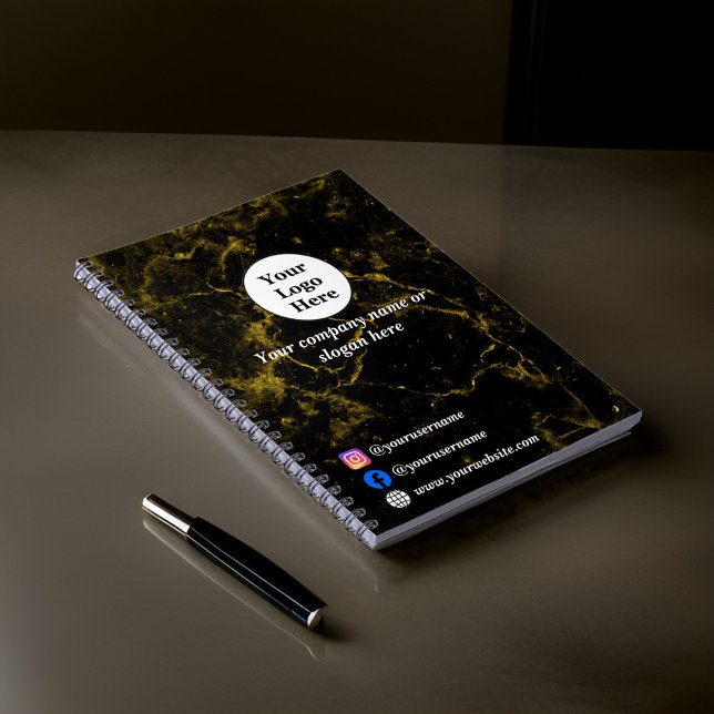 Cuaderno Mármol negro y dorado (Subido por el creador)