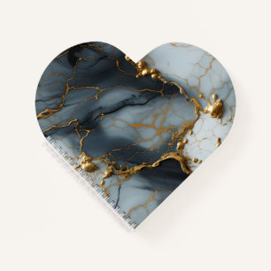 Cuaderno Mármol Onyx Humeante con Venas Doradas