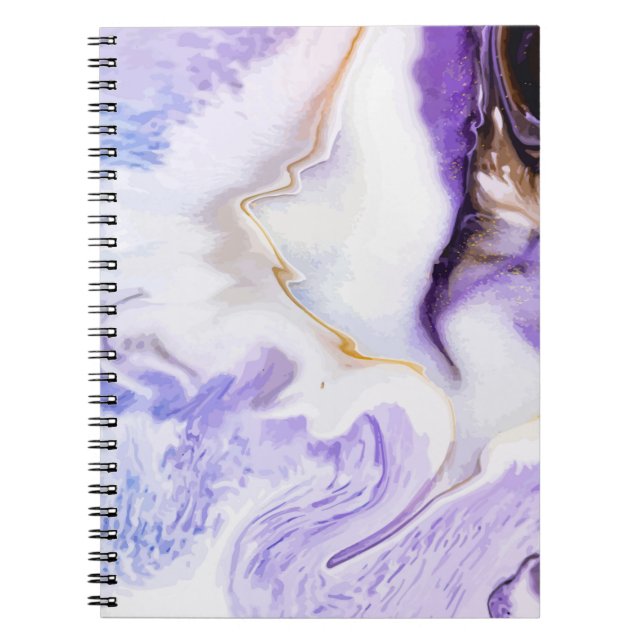 Cuaderno Mármol púrpura abstracto (Frente)