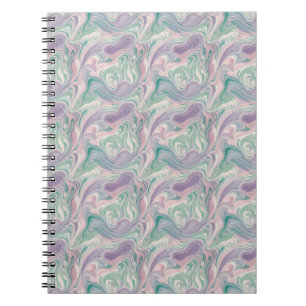 Cuaderno Mármol púrpura turquesa abstracto remolino Estétic