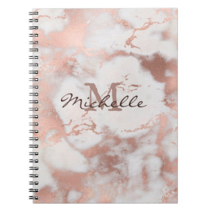 Cuaderno Mármol Rosa de oro - Efecto Nieve - Elegante