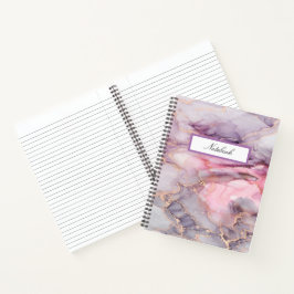 Cuaderno mármol rosa lindo gris