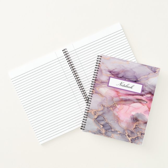 Cuaderno mármol rosa lindo gris (Interior)