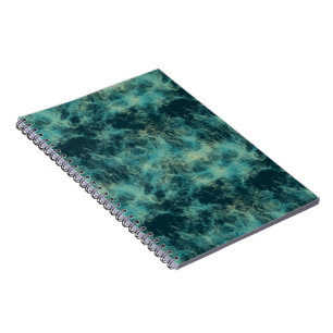 Cuaderno Mármol Teal Abstracto
