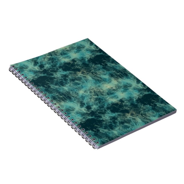Cuaderno Mármol Teal Abstracto (Lado Derecho)