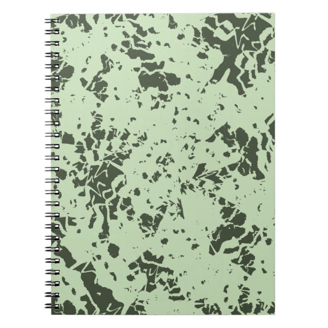 Cuaderno Mármol verde abstracto con salpicaduras de pintura (Frente)