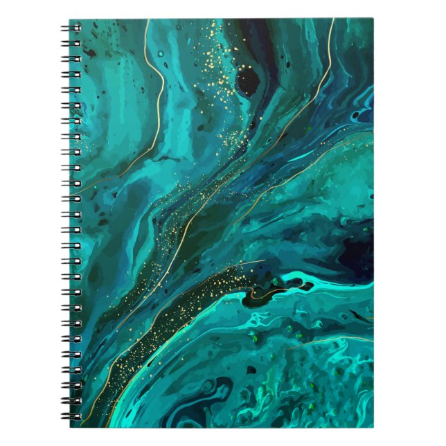 Cuaderno Mármol verde y oro: Textura de lujo (Frente)