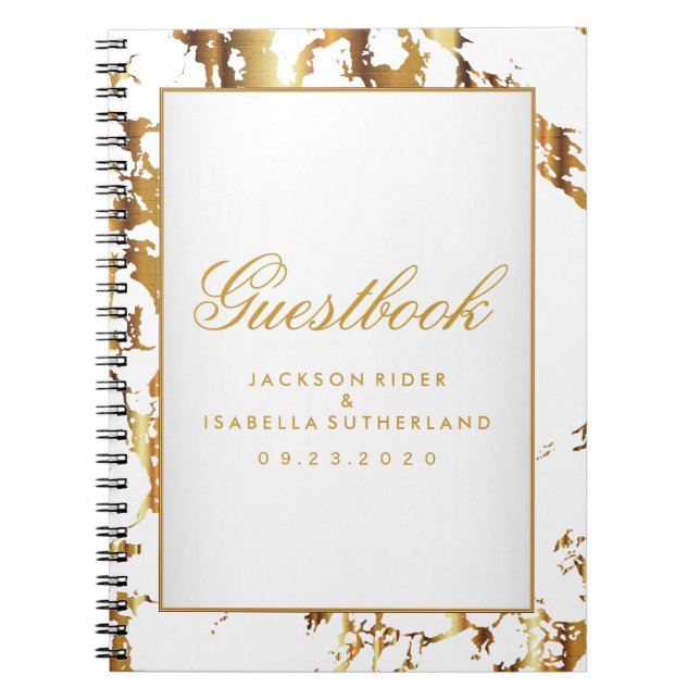 Cuaderno Mármol y blanco - Guestbook del oro (Frente)