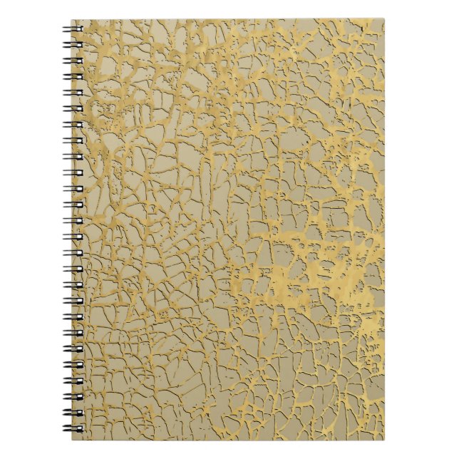 Cuaderno Mármoles de oro: Diseño de textura poco profundo (Frente)