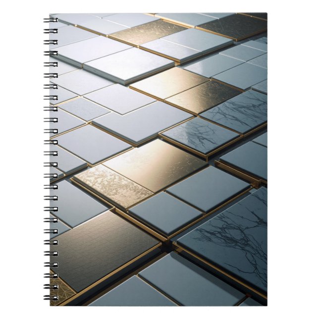 Cuaderno Marmor Gold Fliesen Luxus Geometrie (Frente)