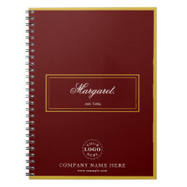 Cuaderno Maroon Custom Spiral Notebook with Name & Logo