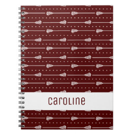 Cuaderno Maroon White Sticks y líneas punteadas