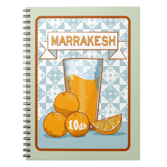 Cuaderno MARRAKESH Naranja Juice Retro Poster (Frente)