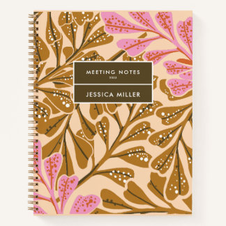 Cuaderno Marrón bronce y rosa azucarero con punto Personali