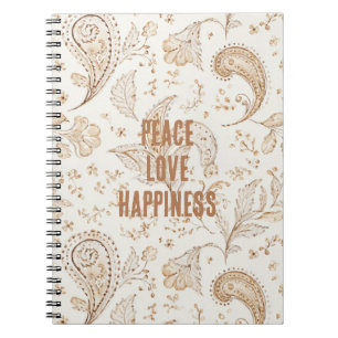 Cuaderno Marrón Crema Boho Bohemio