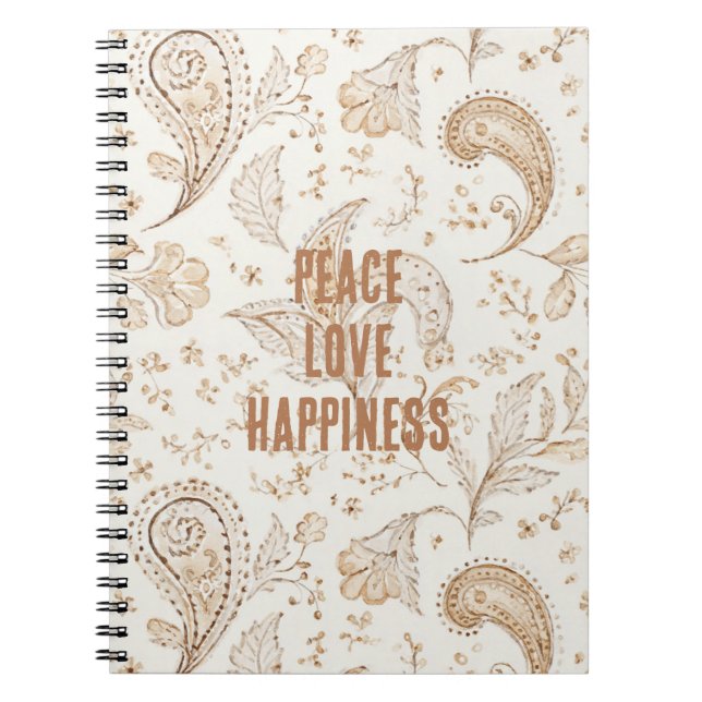 Cuaderno Marrón Crema Boho Bohemio   (Frente)