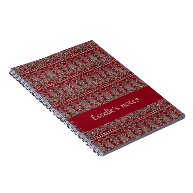 Cuaderno Marrón de motivos decorativos de Gray Victorian (Lado Derecho)