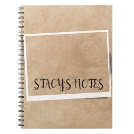 Cuaderno Marrón elegante vintage personalizado