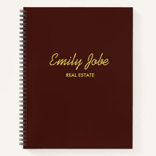 Cuaderno Marrón minimalista simple y elegante