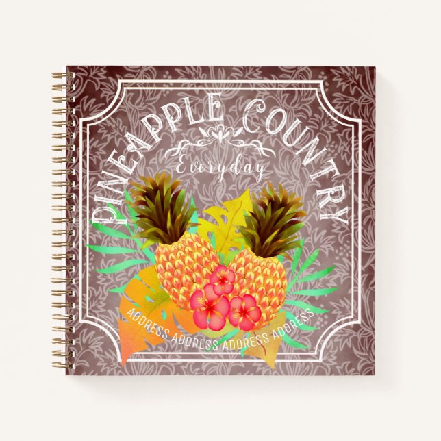 Cuaderno Marrón rosado con bloc de notas de marco (Anverso)