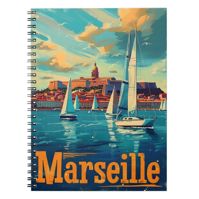 Cuaderno Marsella Sunshine: Vela en el Mediterráneo (Frente)